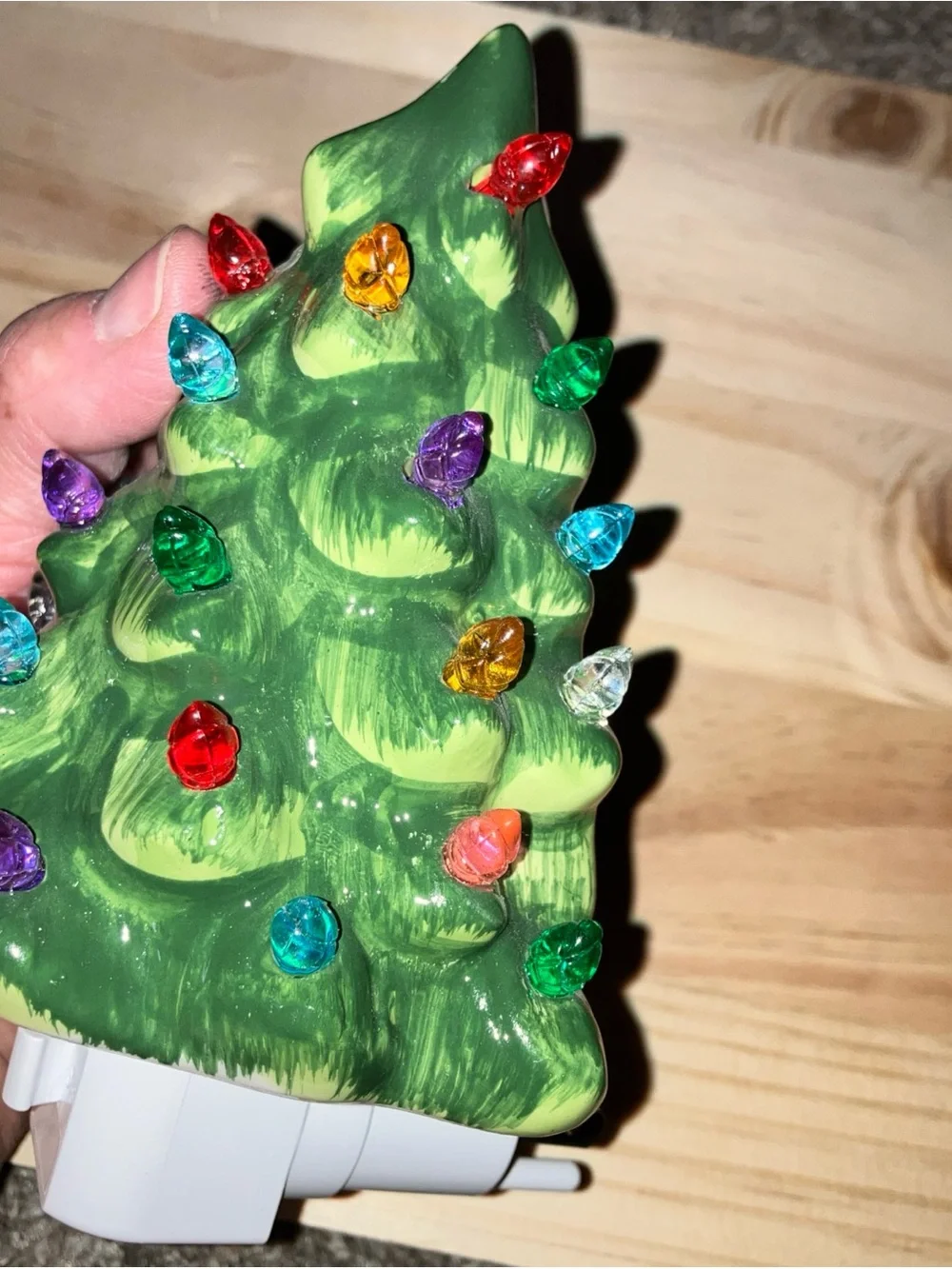 Target Ceramic Green Christmas Tree Night Light with Multicolored Bulbs